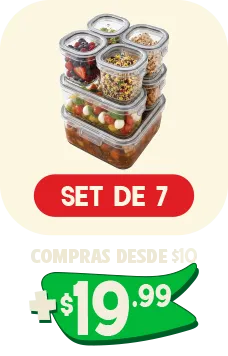 Set de 7 contenedores: compras desde $10 + $19.99
